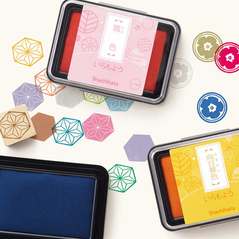 일본 Shachihata 베개 스탬프 24 색상 사용 가능 유성 빠른 건조 DIY 잉크 패드 나무 천으로 Scrapbooking 일기 용품